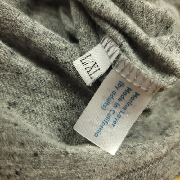 Marine Layer Womens L / XL Shirt Slub‎ Cotton Blend Short Sleeve Gray Pull On - Picture 5 of 12
